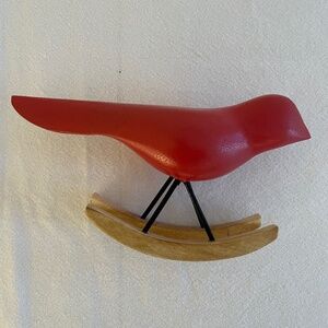 West Elm Wooden Bird on Rockers ~ Red